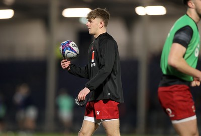 070325 - Scotland U20s v Wales U20s - U20s 6 Nations Championship - Harri Ford of Wales during the warm up