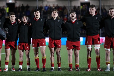 070325 - Scotland U20s v Wales U20s - U20s 6 Nations Championship - Wales sing the anthem