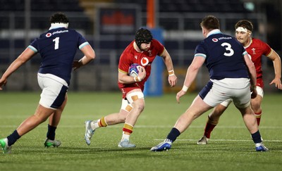 070325 - Scotland U20s v Wales U20s - U20s 6 Nations Championship - Evan Minto of Wales 