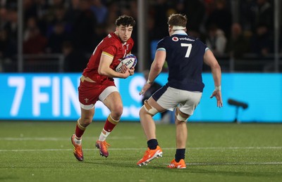 070325 - Scotland U20s v Wales U20s - U20s 6 Nations Championship - Elis Price of Wales 