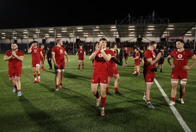 070325 - Scotland U20s v Wales U20s - U20s 6 Nations Championship - Wales thank the travelling fans at full time