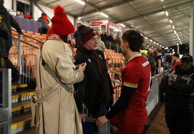 070325 - Scotland U20s v Wales U20s - U20s 6 Nations Championship - Elijah Evans of Wales with family at full time