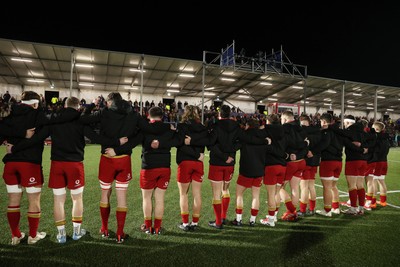 070325 - Scotland U20s v Wales U20s - U20s 6 Nations Championship - Wales during the anthem