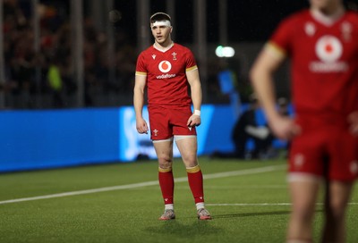 070325 - Scotland U20s v Wales U20s - U20s 6 Nations Championship - Harry Rees-Weldon of Wales 