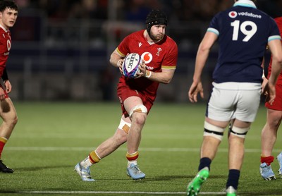 070325 - Scotland U20s v Wales U20s - U20s 6 Nations Championship - Evan Minto of Wales 