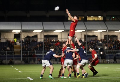 070325 - Scotland U20s v Wales U20s - U20s 6 Nations Championship - Deian Gwynne of Wales wins the line out