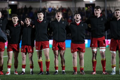 070325 - Scotland U20s v Wales U20s - U20s 6 Nations Championship - Wales sing the anthem