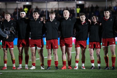 070325 - Scotland U20s v Wales U20s - U20s 6 Nations Championship - Wales sing the anthem