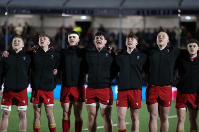 070325 - Scotland U20s v Wales U20s - U20s 6 Nations Championship - Wales sing the anthem