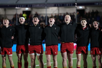 070325 - Scotland U20s v Wales U20s - U20s 6 Nations Championship - Wales sing the anthem