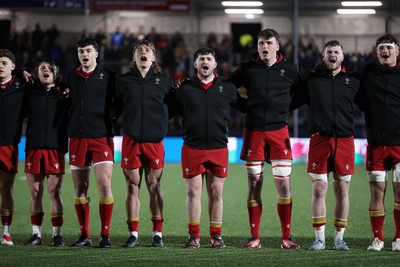 070325 - Scotland U20s v Wales U20s - U20s 6 Nations Championship - Wales sing the anthem