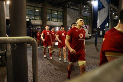 070325 - Scotland U20s v Wales U20s - U20s 6 Nations Championship - Wales walk out for the second half