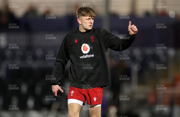 070325 - Scotland U20s v Wales U20s - U20s 6 Nations Championship - Harri Ford of Wales during the warm up