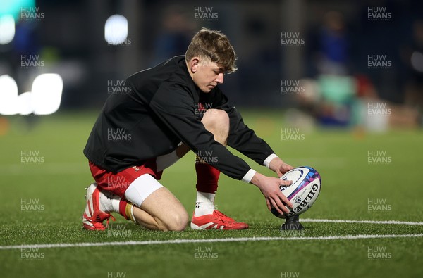 070325 - Scotland U20s v Wales U20s - U20s 6 Nations Championship - Harri Ford of Wales during the warm up