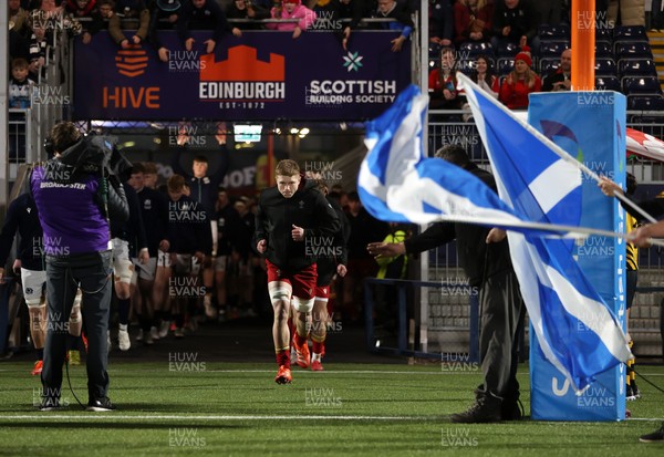 070325 - Scotland U20s v Wales U20s - U20s 6 Nations Championship - Harry Beddall of Wales runs out onto the field