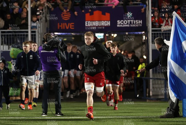 070325 - Scotland U20s v Wales U20s - U20s 6 Nations Championship - Harry Beddall of Wales runs out onto the field