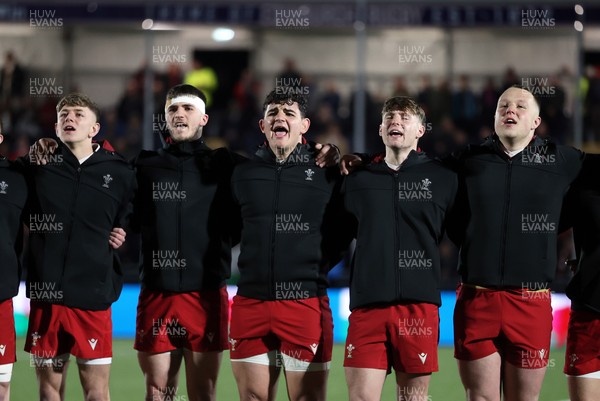 070325 - Scotland U20s v Wales U20s - U20s 6 Nations Championship - Wales sing the anthem