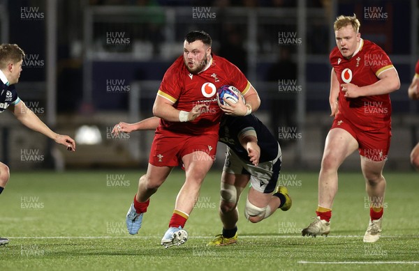 070325 - Scotland U20s v Wales U20s - U20s 6 Nations Championship - Louie Trevett of Wales makes a break