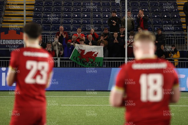 070325 - Scotland U20s v Wales U20s - U20s 6 Nations Championship - Wales thank the travelling fans at full time