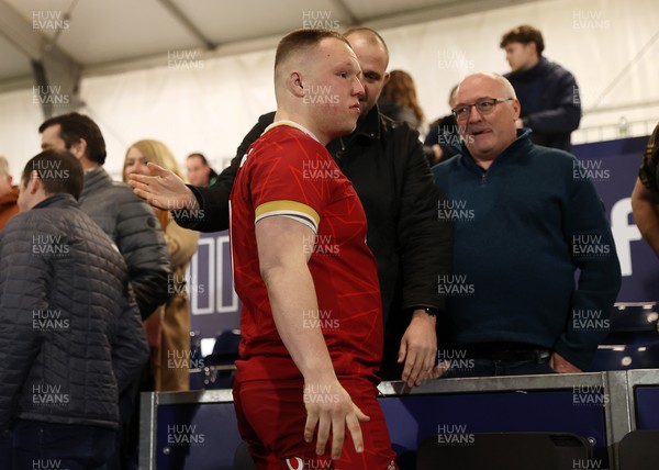 070325 - Scotland U20s v Wales U20s - U20s 6 Nations Championship - Ioan Emanuel of Wales with family at full time