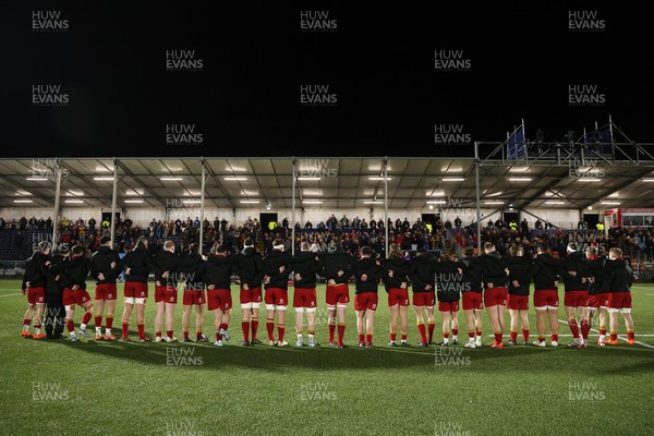 070325 - Scotland U20s v Wales U20s - U20s 6 Nations Championship - Wales during the anthem