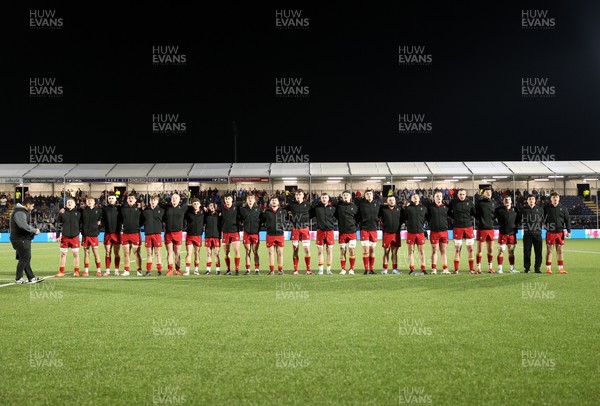 070325 - Scotland U20s v Wales U20s - U20s 6 Nations Championship - Wales during the anthem