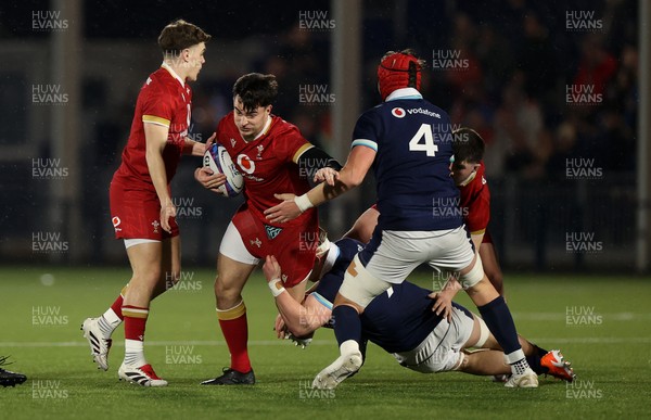 070325 - Scotland U20s v Wales U20s - U20s 6 Nations Championship - Elijah Evans of Wales 