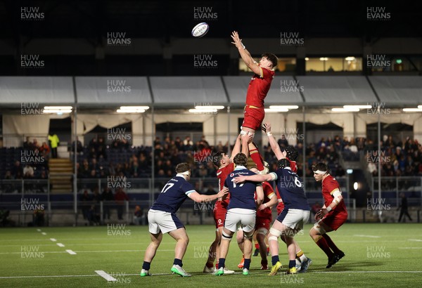 070325 - Scotland U20s v Wales U20s - U20s 6 Nations Championship - Deian Gwynne of Wales wins the line out