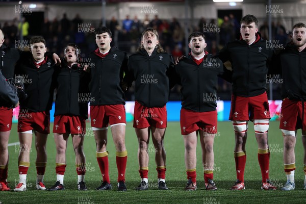 070325 - Scotland U20s v Wales U20s - U20s 6 Nations Championship - Wales sing the anthem