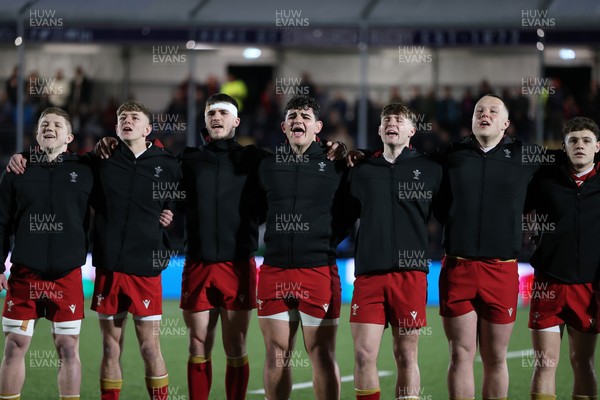 070325 - Scotland U20s v Wales U20s - U20s 6 Nations Championship - Wales sing the anthem