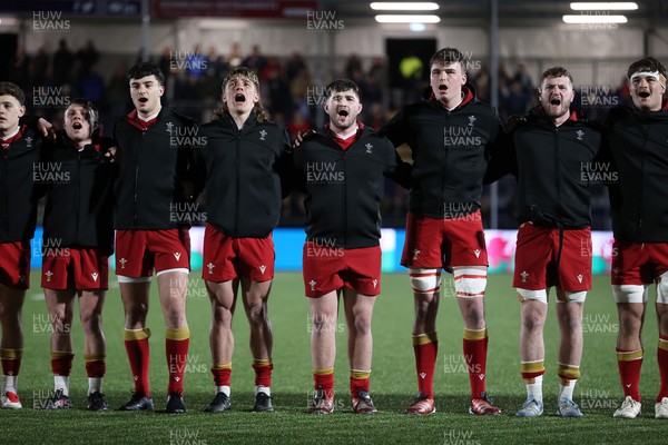 070325 - Scotland U20s v Wales U20s - U20s 6 Nations Championship - Wales sing the anthem