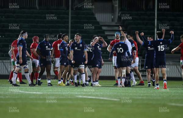 100223 - Scotland U20s v Wales U20s - U20s 6 Nations Championship - Scotland celebrate the victory
