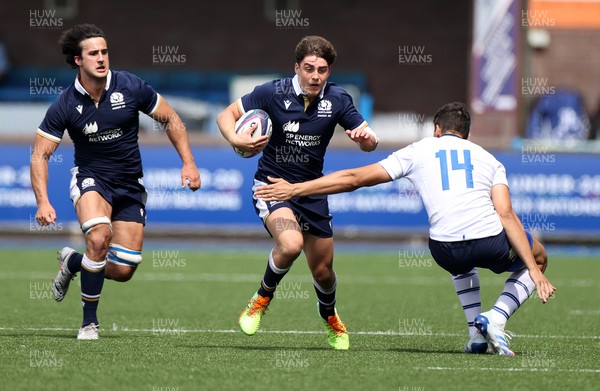 010721 - Scotland v Italy - U20s 6 Nations Championship - Murray Redpath of Scotland is tackled by Flavio Pio Vaccari of Italy