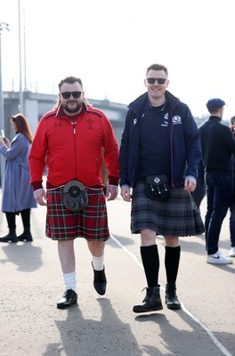 080325 - Scotland v Wales - Guinness 6 Nations Championship - Wales fans before the game