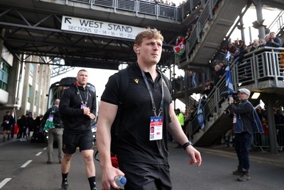 080325 - Scotland v Wales - Guinness 6 Nations Championship - Jac Morgan of Wales arrives at the stadium