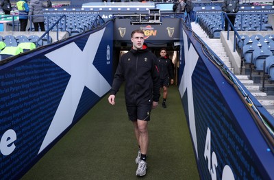 080325 - Scotland v Wales - Guinness 6 Nations Championship - Max Llewellyn of Wales arrives at the stadium