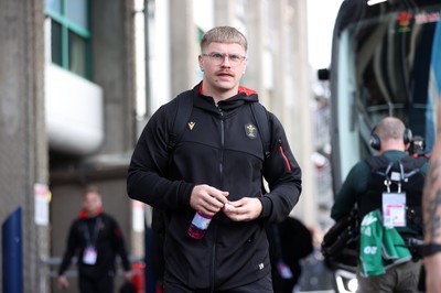 080325 - Scotland v Wales - Guinness 6 Nations Championship - Aaron Wainwright of Wales arrives at the stadium