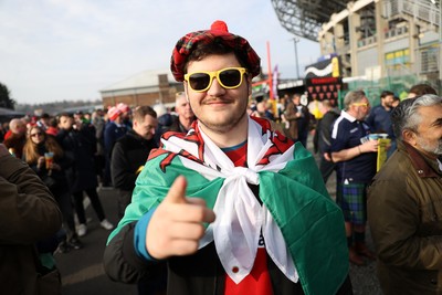 080325 - Scotland v Wales - Guinness 6 Nations Championship - Wales fans before the game