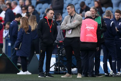 080325 - Scotland v Wales - Guinness 6 Nations Championship - Wales Head Coach Matt Sherratt speaks to Sam Warburton