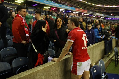 080325 - Scotland v Wales - Guinness 6 Nations Championship - Max Llewellyn of Wales with family at full time