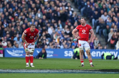 080325 - Scotland v Wales - Guinness 6 Nations Championship - Jac Morgan and Tommy Reffell of Wales 