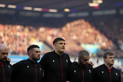 080325 - Scotland v Wales - Guinness 6 Nations Championship - Gareth Thomas, Dafydd Jenkins, Nicky Smith and Jac Morgan