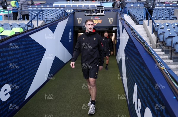 080325 - Scotland v Wales - Guinness 6 Nations Championship - Max Llewellyn of Wales arrives at the stadium