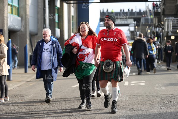 080325 - Scotland v Wales - Guinness 6 Nations Championship - Wales fans before the game