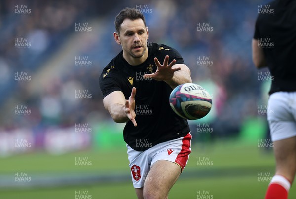 080325 - Scotland v Wales - Guinness 6 Nations Championship - Tomos Williams of Wales during the warm up