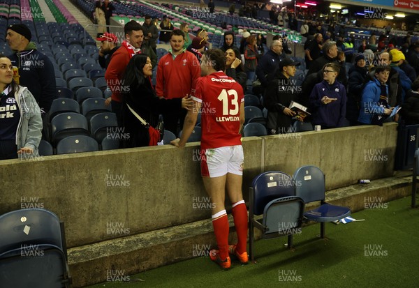 080325 - Scotland v Wales - Guinness 6 Nations Championship - Max Llewellyn of Wales with family at full time