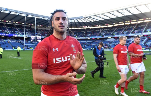 090319 - Scotland v Wales - Guinness Six Nations - Josh Navidi of Wales at the end of the game