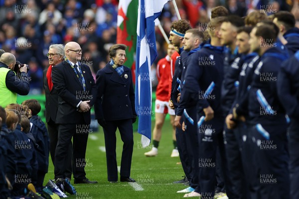 110223 - Scotland v Wales - Guinness 6 Nations Championship - HRH The Princess Royal meets the Scottish team before the game