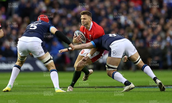 110223 - Scotland v Wales - Guinness 6 Nations Championship - Dan Biggar of Wales is tackled by Matt Fagerson of Scotland 