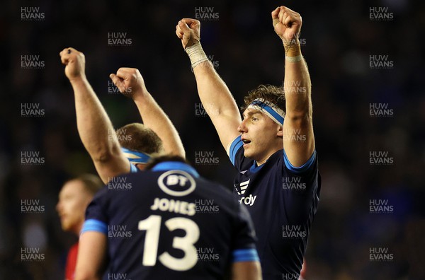 110223 - Scotland v Wales - Guinness 6 Nations Championship - Jamie Ritchie of Scotland celebrates at full time